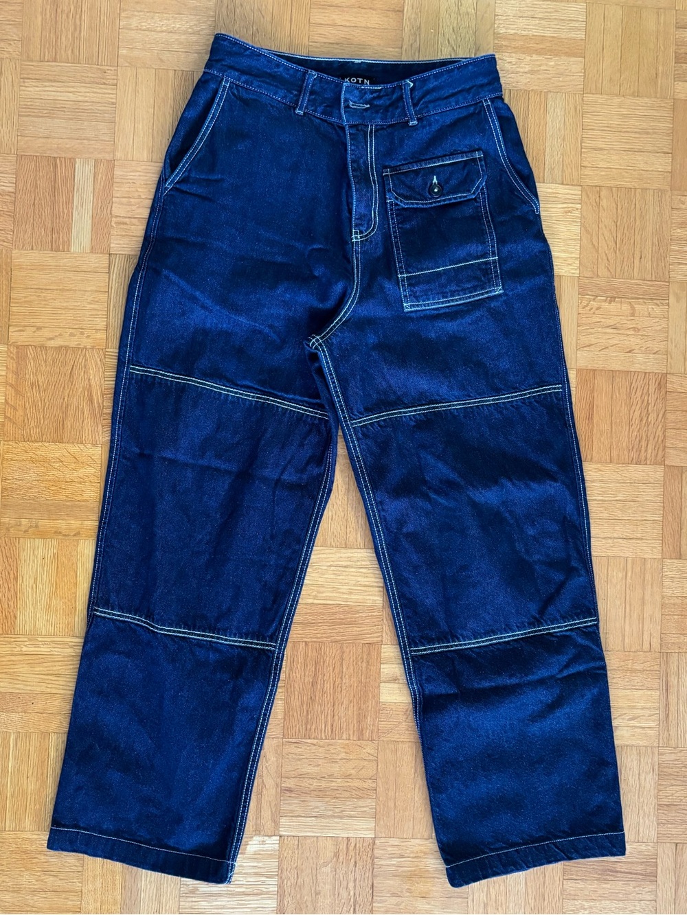 KOTN Dark Blue Carpenter-Style Denim Pants